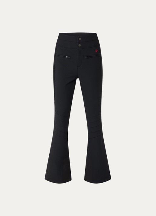 Perfect Moment Aurora high waist flared fit skibroek met ritszakken - voorkant zwart
