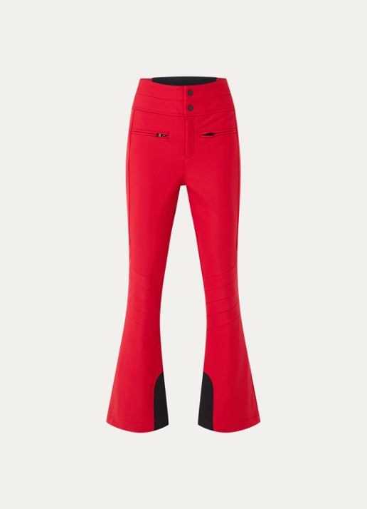 Perfect Moment Aurora high waist flared fit skibroek met ritszakken - voorkant 2 rood