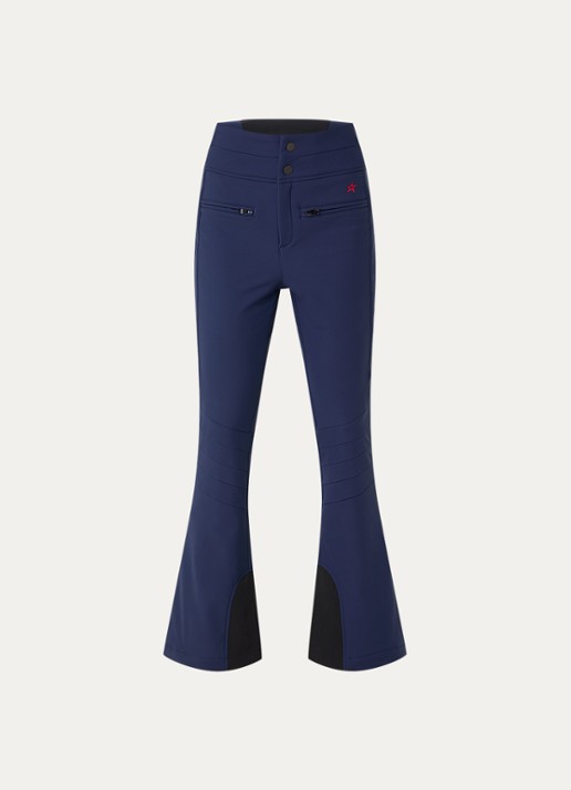 Perfect Moment Aurora high waist flared fit skibroek met ritszakken - voorkant 2 donkerblauw