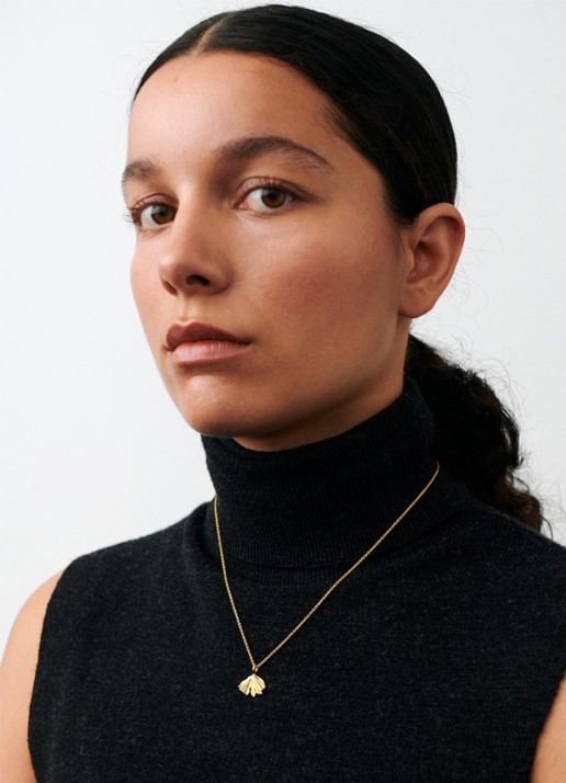 Pernille Corydon Autumn Leaf ketting verguld  - voorkant 2 goud