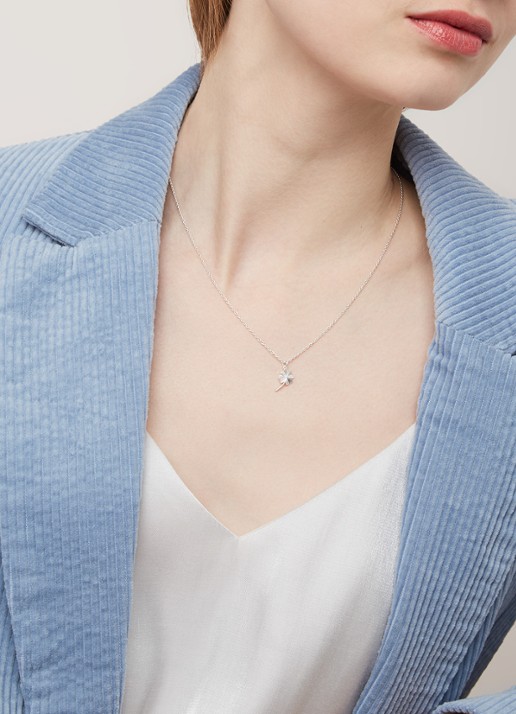 Pernille Corydon Clover ketting van zilver - voorkant 2 zilver