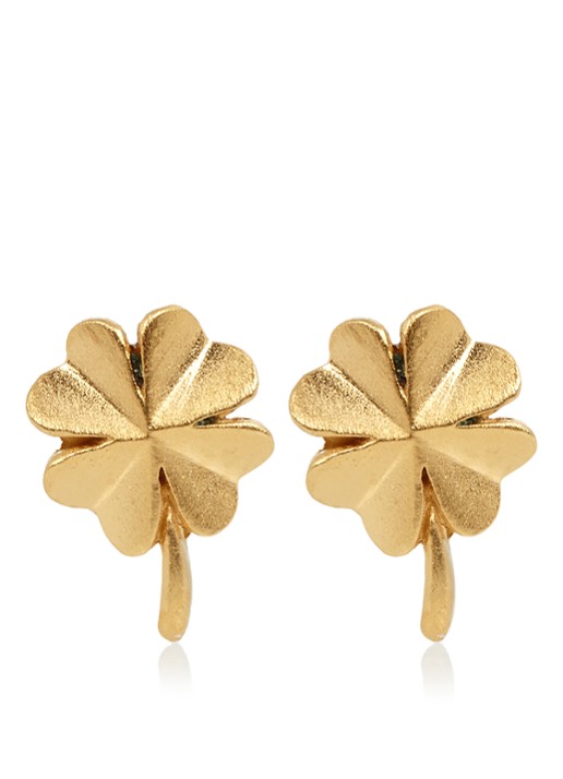 Pernille Corydon Clover oorknopjes verguld