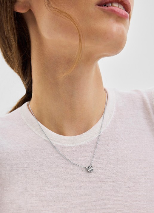 Pernille Corydon Dot ketting met hanger - voorkant 2 zilver