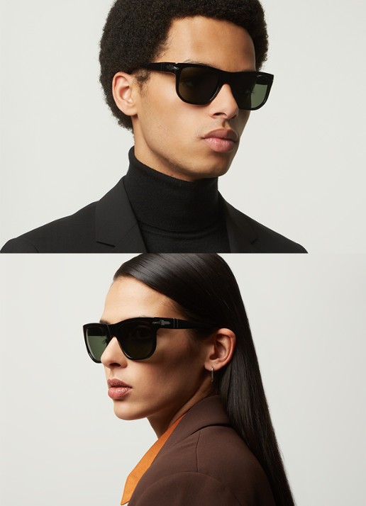 Persol Persol *PO3306S  BLK SHN GRN - voorkant 5 zwart