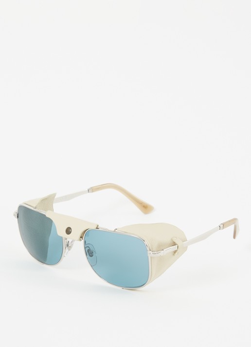 Persol Piloten zonnebril gepolariseerd PO1013SZ  - voorkant zilver