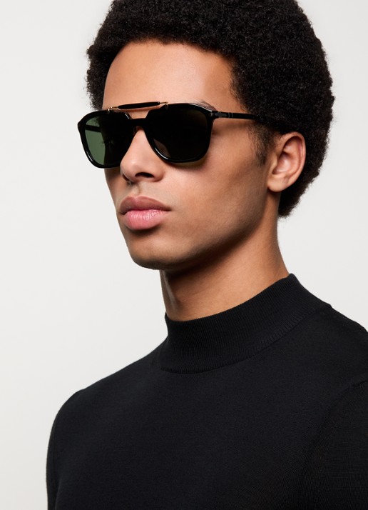 Persol Piloten zonnebril PO0203S  - voorkant 5 zwart