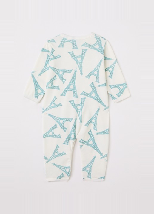 Petit Bateau Babypak met print - voorkant 2 gebroken wit