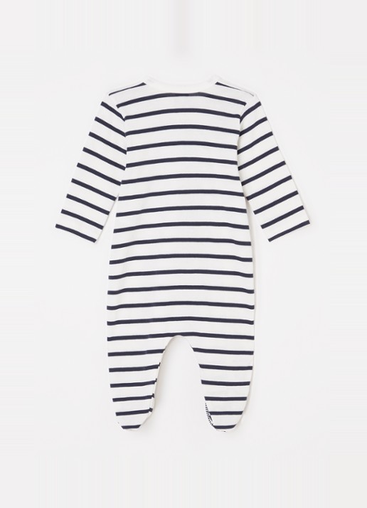 Petit Bateau Babypak met streepprint - voorkant 2 wit