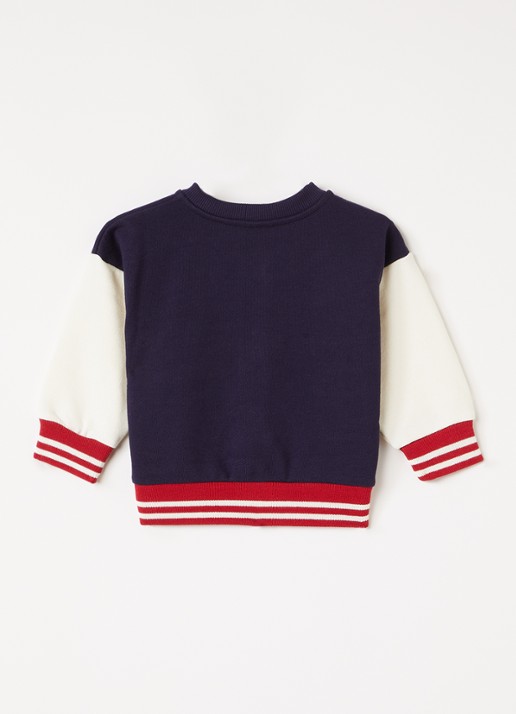 Petit Bateau Baseball jack met logo - achterkant 3 donkerblauw
