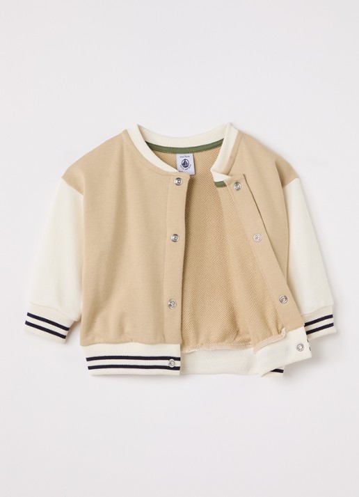 Petit Bateau Bomberjack met borduring - voorkant 3 beige