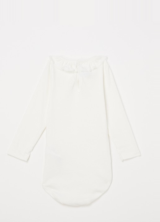 Petit Bateau Ciana romper met volant - voorkant 2 wit