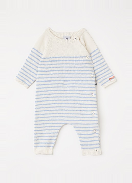 Petit Bateau Fijngebreid babypak in wolblend