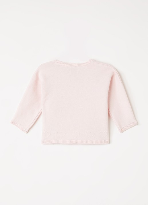 Petit Bateau Fijngebreid vest met overslag - achterkant 3 lichtroze