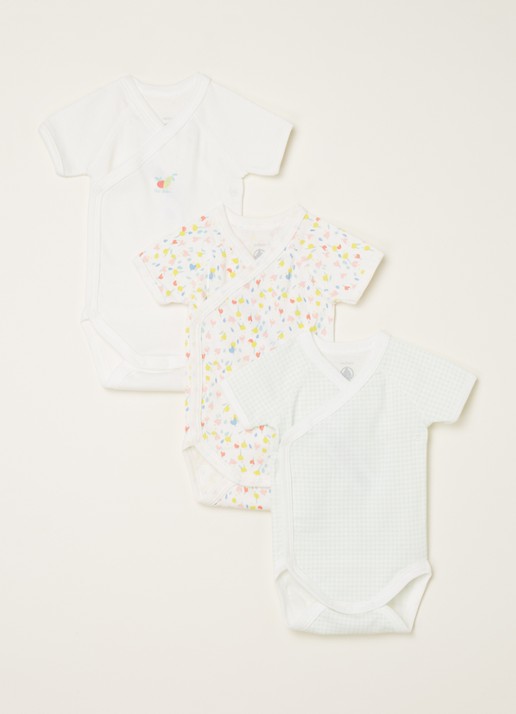 Petit Bateau Giftset met romper in 3-pack - voorkant gebroken wit