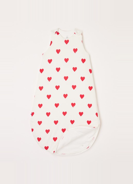 Petit Bateau Gigoteuse trappelzak met print - voorkant 3 rood