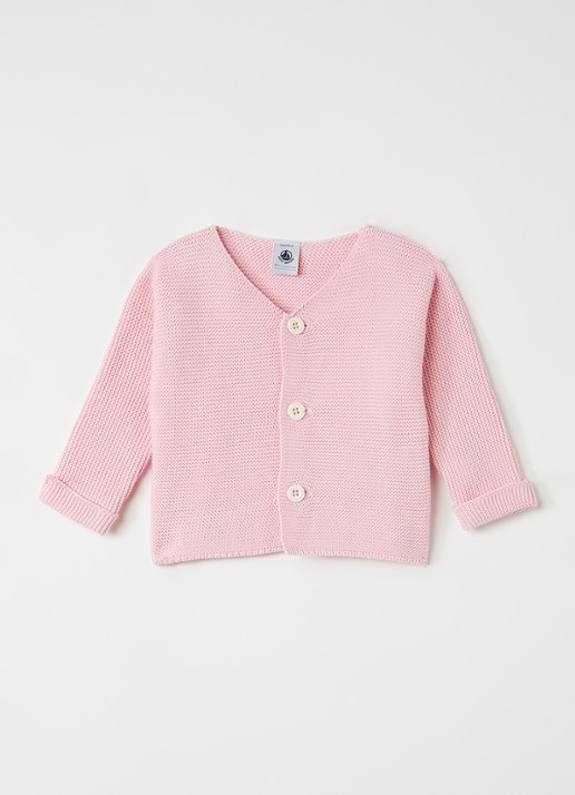 Petit Bateau Grofgebreid vest met ronde hals