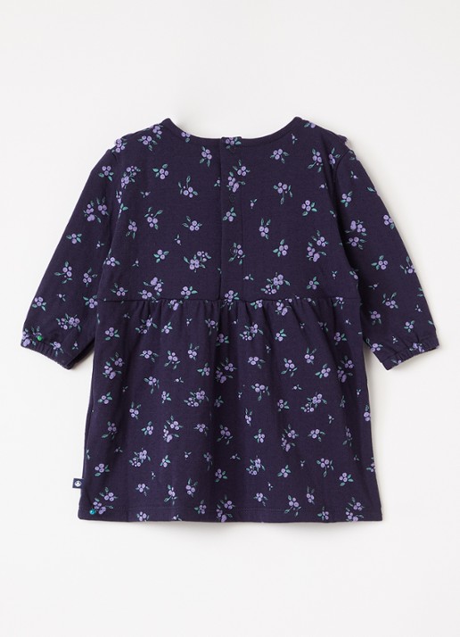 Petit Bateau Jurk met bloemenprint - voorkant 2 donkerblauw