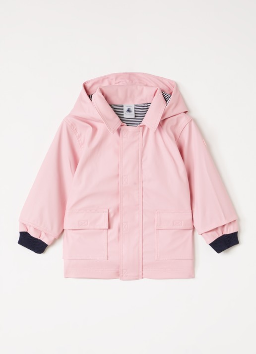 Petit Bateau Regenjas met capuchon - voorkant 2 roze