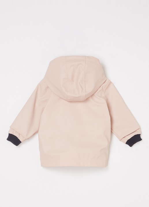 Petit Bateau Regenjas met klepzakken     - achterkant 3 lichtroze