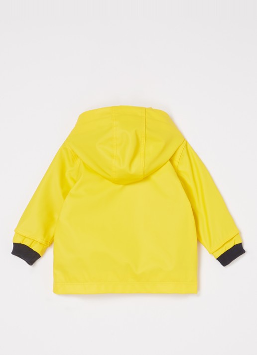 Petit Bateau Regenjas met klepzakken     - achterkant 3 lichtgeel