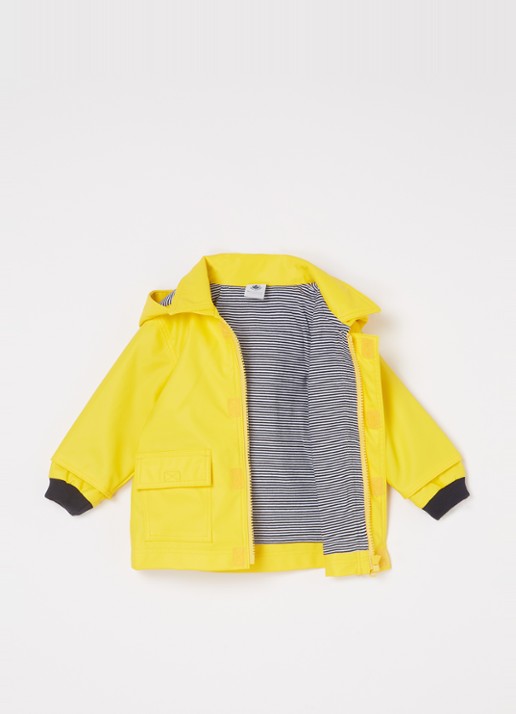 Petit Bateau Regenjas met klepzakken     - voorkant 2 lichtgeel