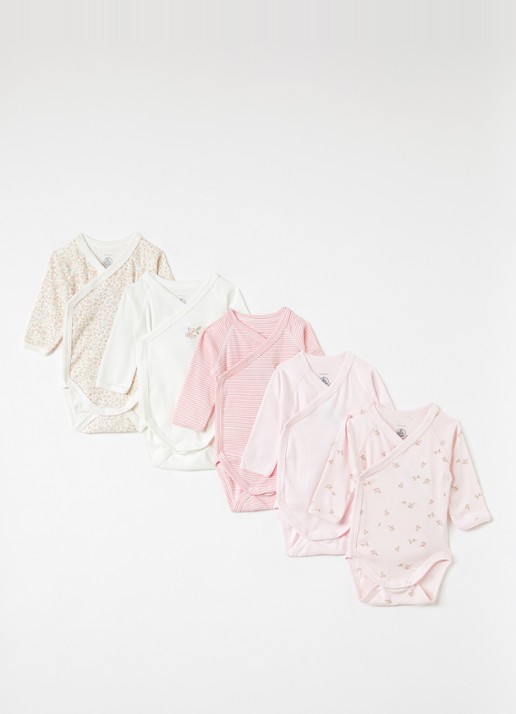 Petit Bateau Romper in giftbox 2-delig - voorkant 2 roze