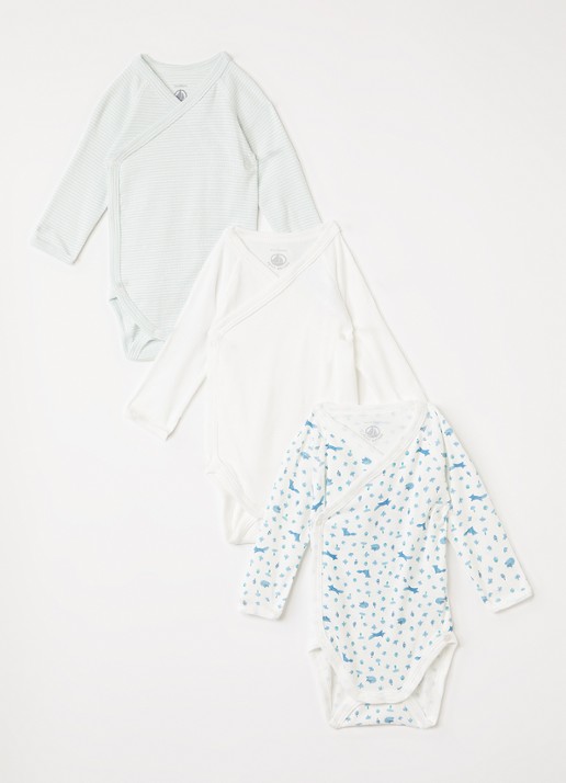 Petit Bateau Romper met print in 3-pack