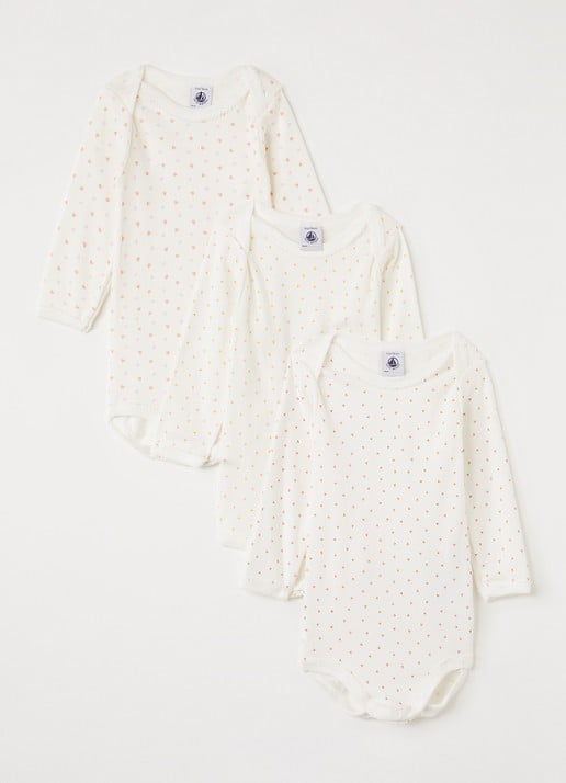Petit Bateau Romper met print in 3-pack