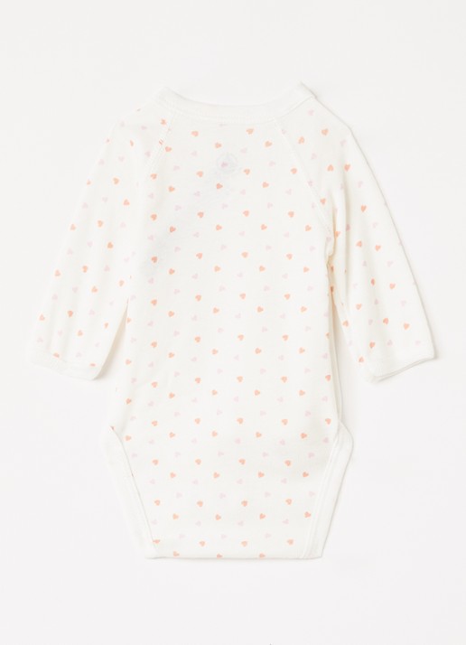 Petit Bateau Romper met print in giftbox 3-delig - voorkant 2 gebroken wit