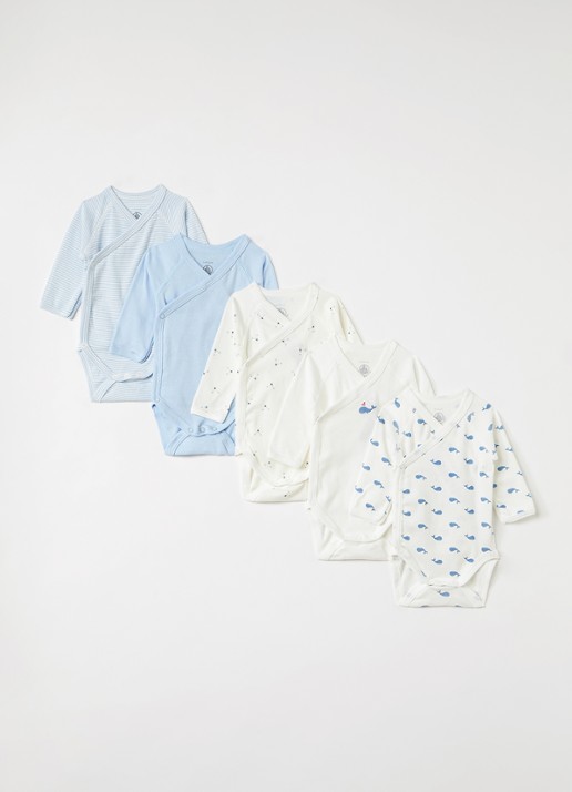 Petit Bateau Romper met print in giftbox 5-delig