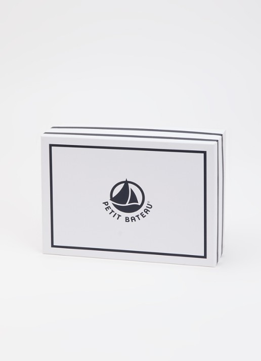 Petit Bateau Set van babypak met muts in giftbox 2-delig - detail gebroken wit
