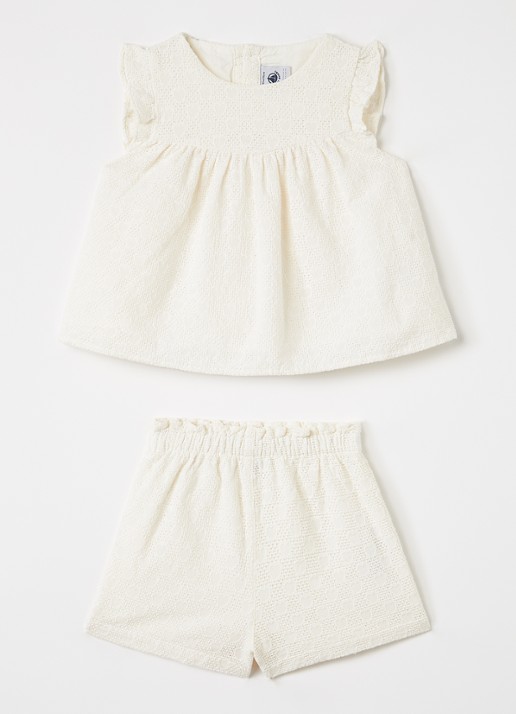 Petit Bateau Set van blouse met korte broek