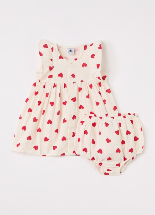 Petit Bateau Set van jurk met bloomer 2-delig