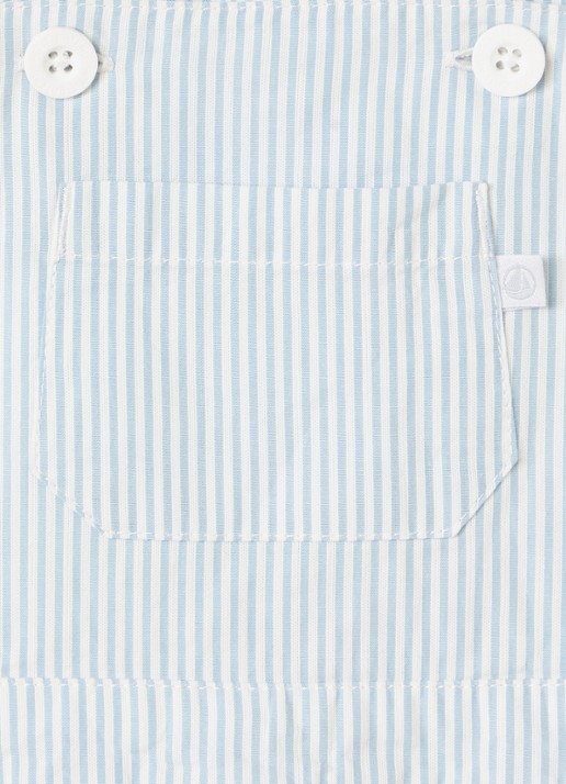Petit Bateau Straight fit korte tuinbroek met streepprint - detail 3 staalblauw
