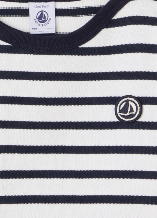 Petit Bateau Sweater met streepprint - detail 3 donkerblauw