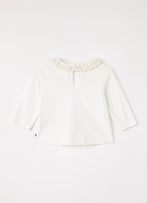 Petit Bateau T-shirt met kraag - voorkant 2 beige