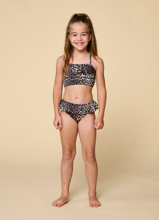 Petit Blush Bikiniset met panterprint - voorkant 2 zwart