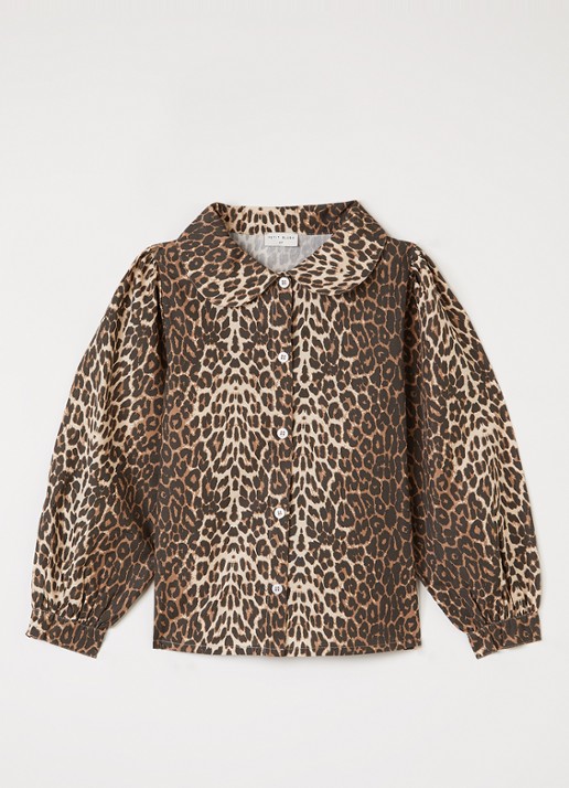 Petit Blush Blouse met panterprint