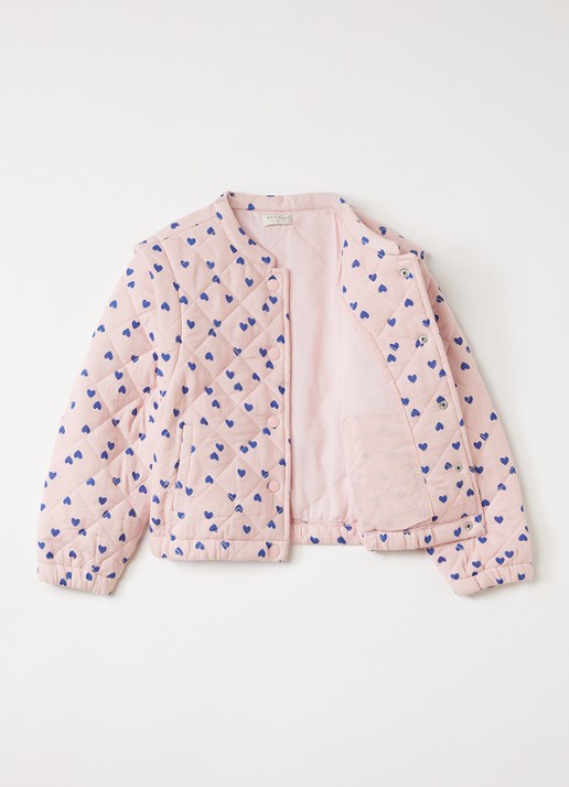 Petit Blush Bomberjack met print - achterkant 3 roze