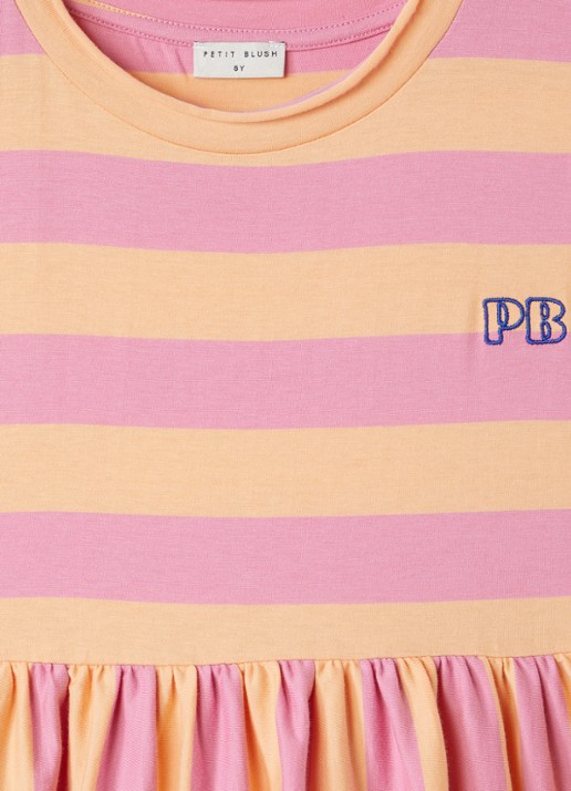Petit Blush Jurk met streepprint - detail 5 roze