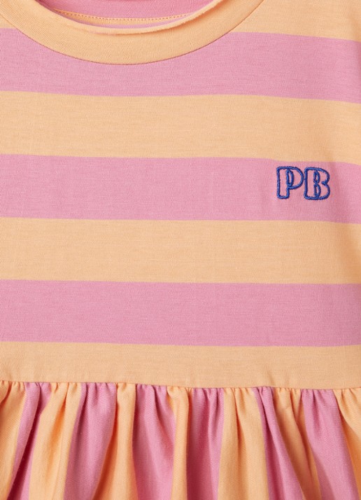 Petit Blush Jurk met streepprint - detail 6 roze