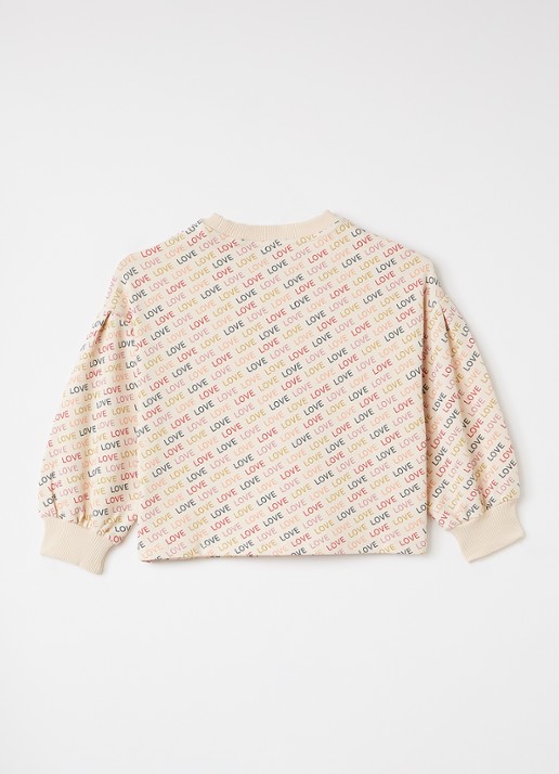 Petit Blush Love sweater met print - achterkant 3 zalmroze
