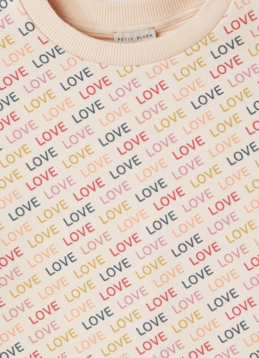 Petit Blush Love sweater met print - detail 4 zalmroze