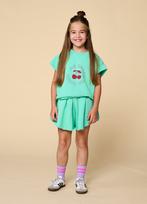 Petit Blush Ma Cherie T-shirt met print - voorkant 5 mint