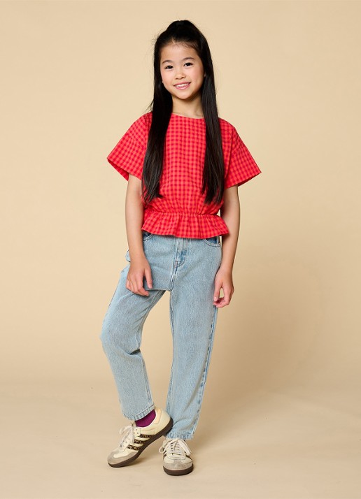 Petit Blush Straight leg jeans met lichte wassing - voorkant 3 indigo
