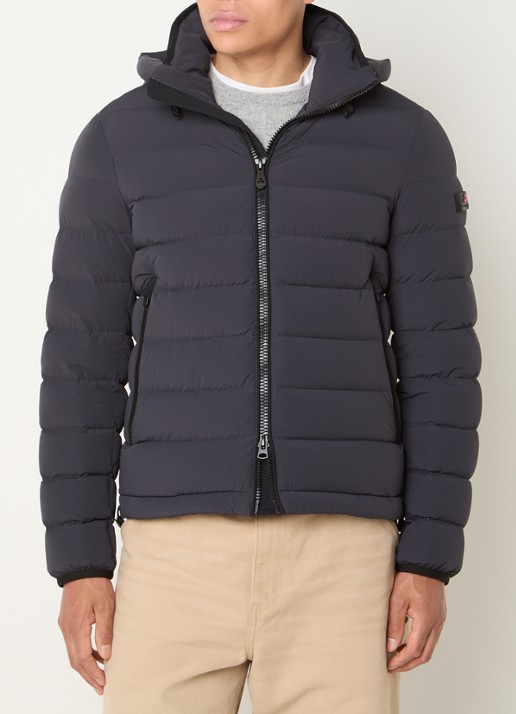Peuterey Boggs gewatteerd jack met donsvulling en afneembare capuchon - detail donkerblauw