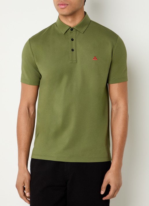 Peuterey Mezzola regular fit polo in zijdeblend met logoborduring