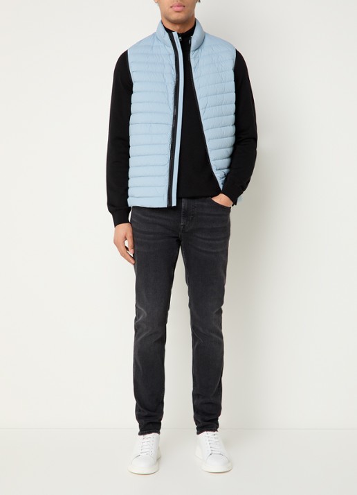 Peuterey Moise gewatteerde bodywarmer met donsvulling - voorkant 3 lichtblauw