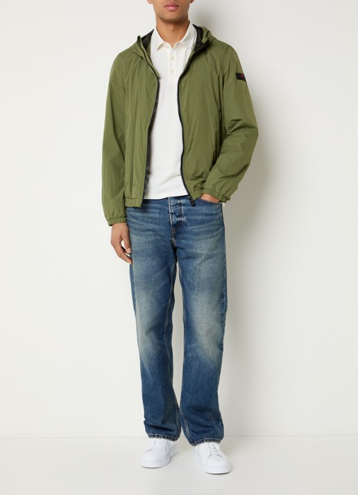 Peuterey Nigle windjack met capuchon  - voorkant 2 legergroen