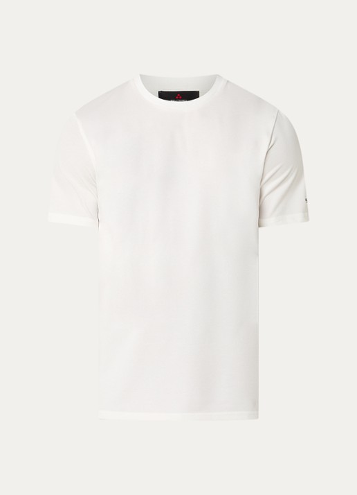 Peuterey Zole T-shirt met in zijdeblend - voorkant gebroken wit
